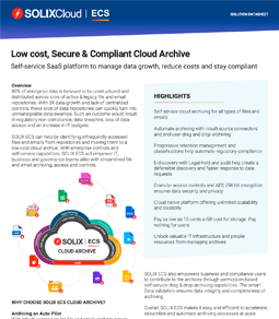 Low cost, Secure & Compliant Cloud Archive