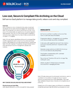 Low cost, Secure & Compliant File Archiving on the Cloud