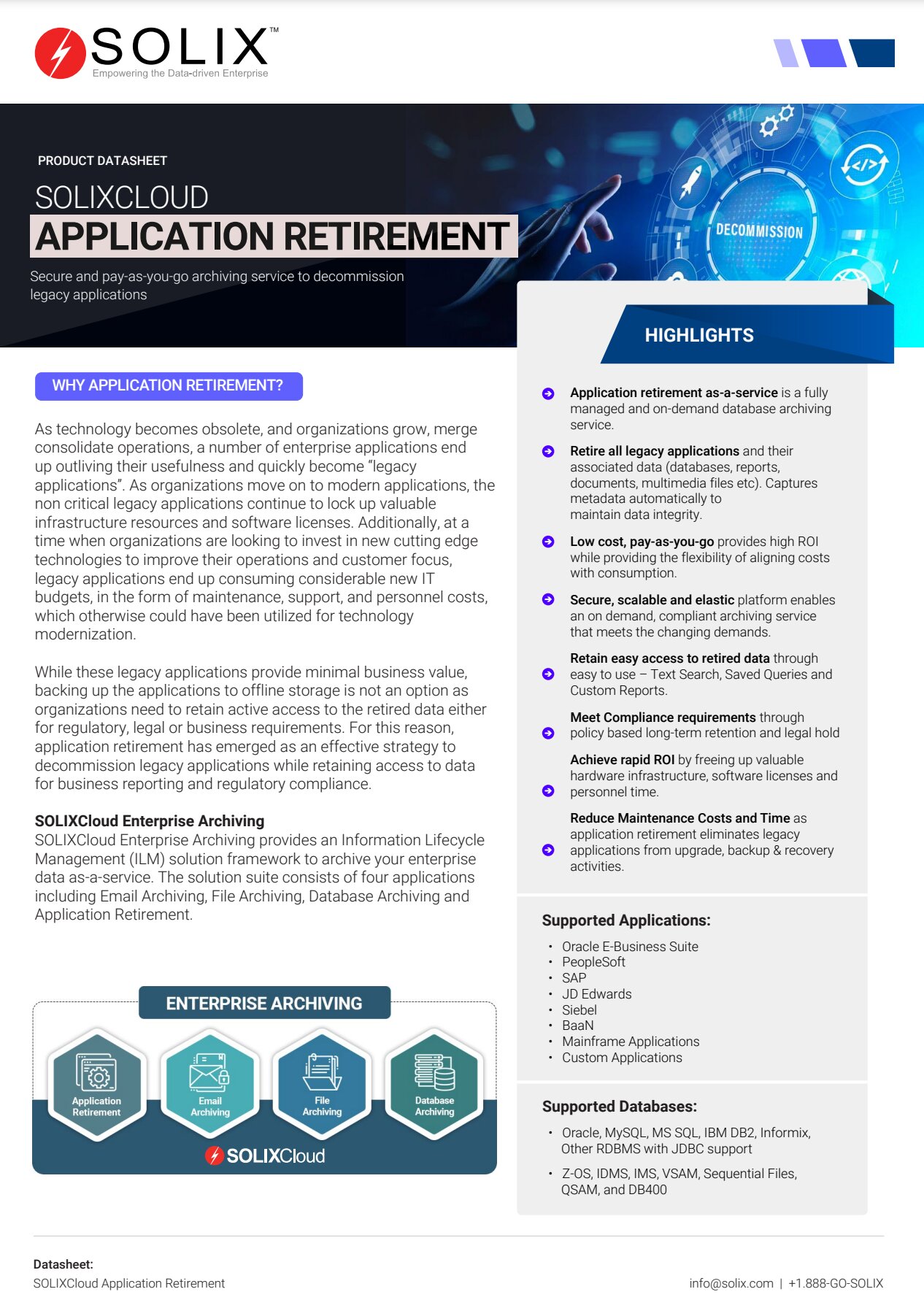 SOLIXCloud Application Retirement