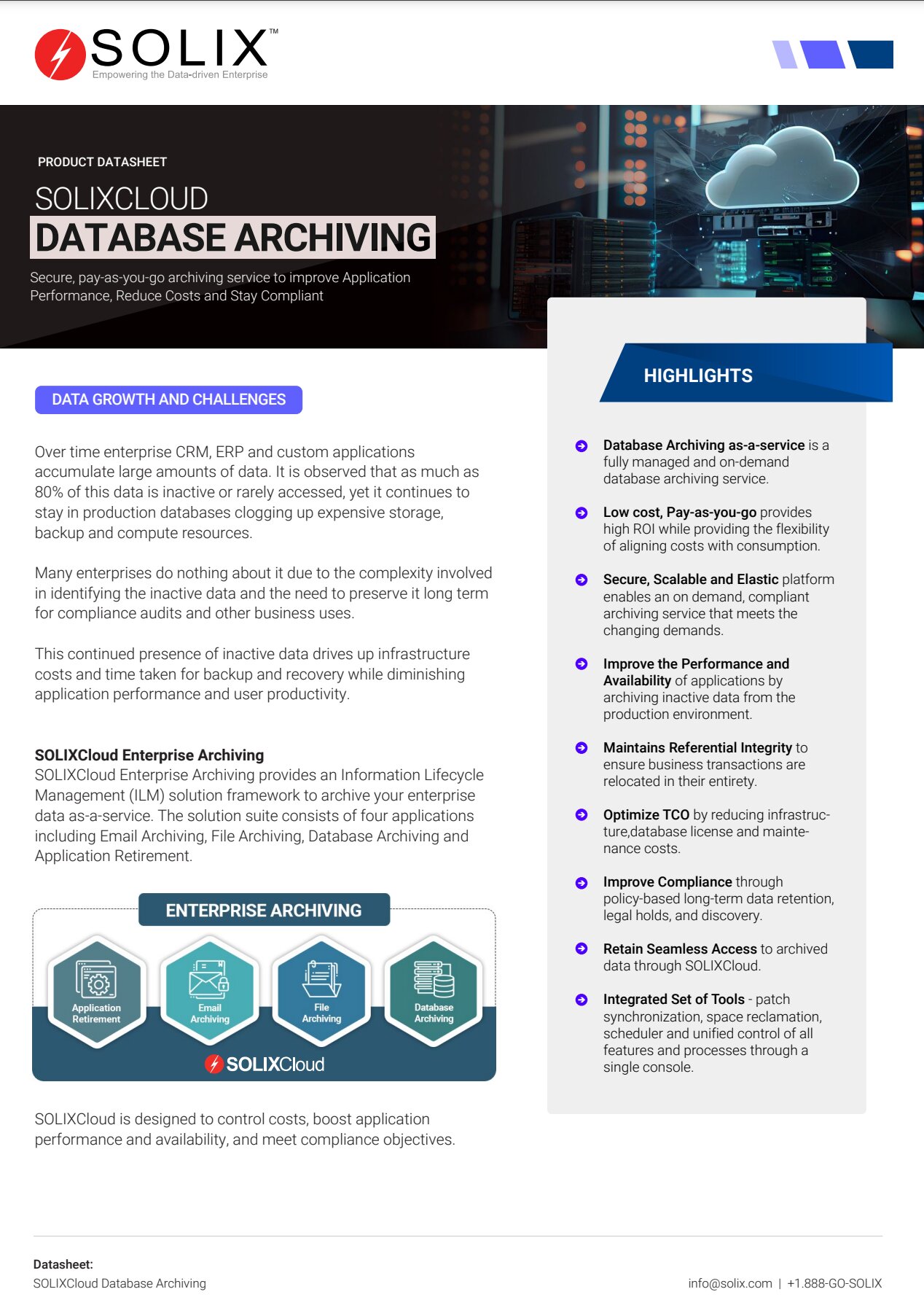 SOLIXCloud Database Archiving